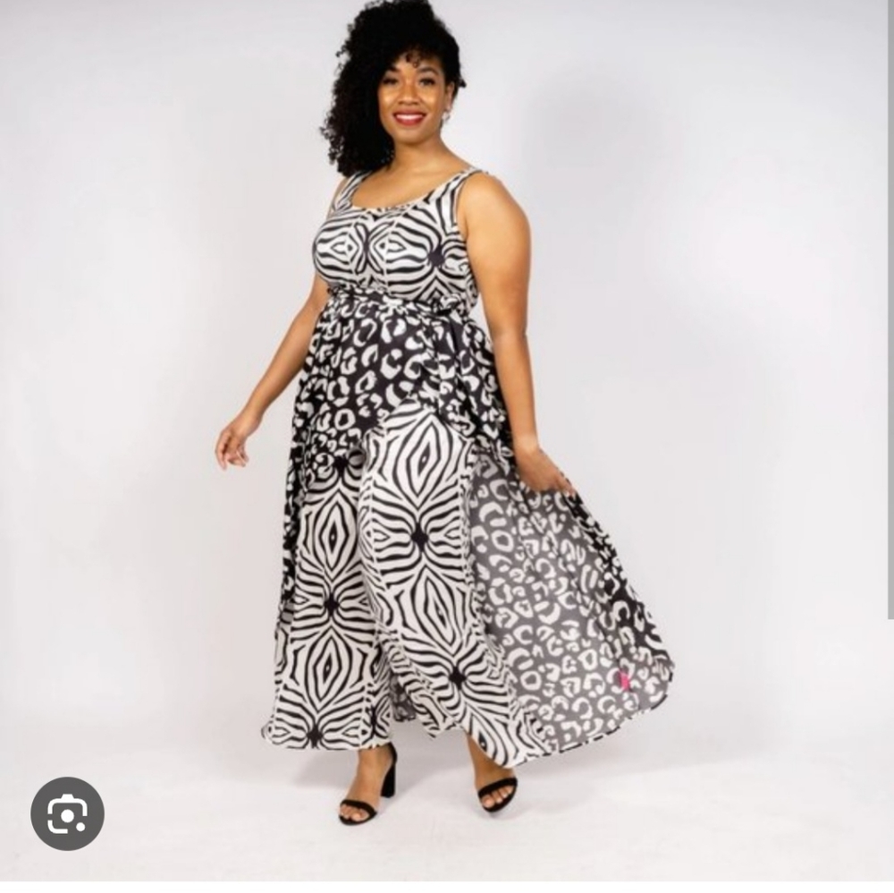 Sassy Jones Bam Bam Jumpsuit with Overskirt   Small